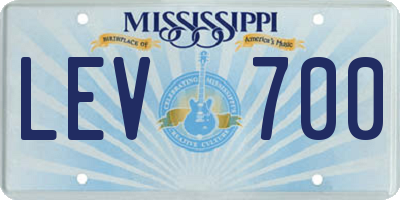 MS license plate LEV700