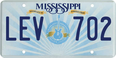 MS license plate LEV702