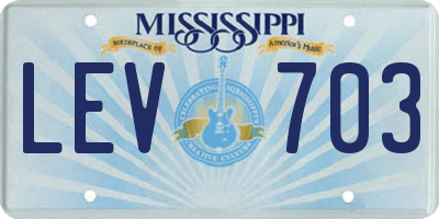 MS license plate LEV703
