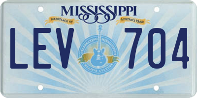 MS license plate LEV704