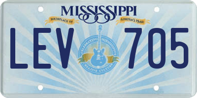 MS license plate LEV705