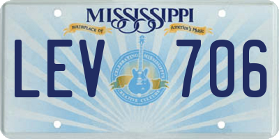MS license plate LEV706