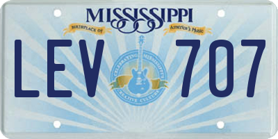 MS license plate LEV707