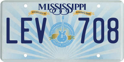 MS license plate LEV708