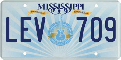 MS license plate LEV709