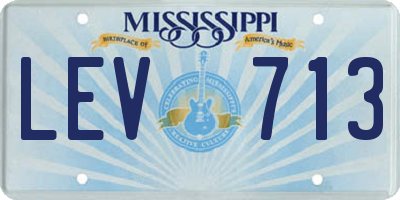 MS license plate LEV713