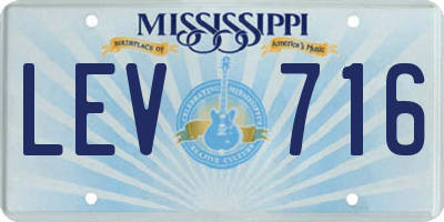 MS license plate LEV716