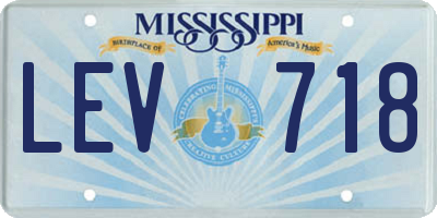 MS license plate LEV718