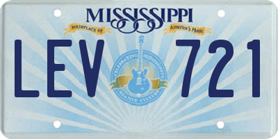 MS license plate LEV721