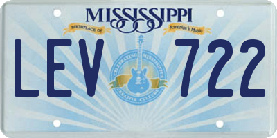 MS license plate LEV722