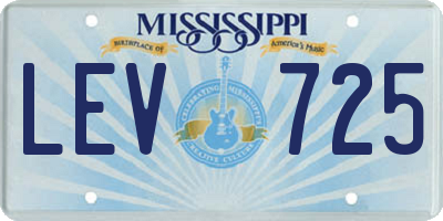 MS license plate LEV725