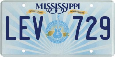MS license plate LEV729