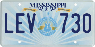 MS license plate LEV730