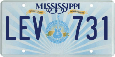 MS license plate LEV731