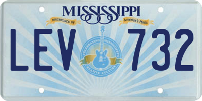 MS license plate LEV732