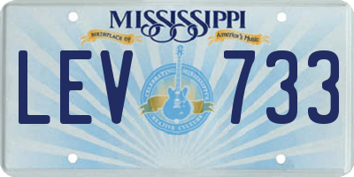 MS license plate LEV733