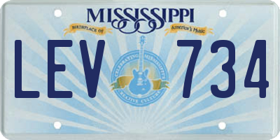 MS license plate LEV734