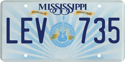 MS license plate LEV735