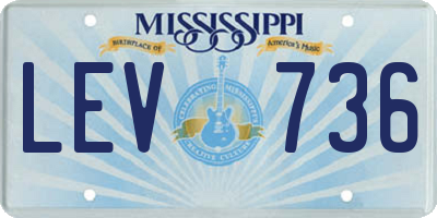 MS license plate LEV736