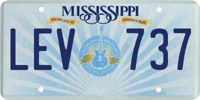 MS license plate LEV737