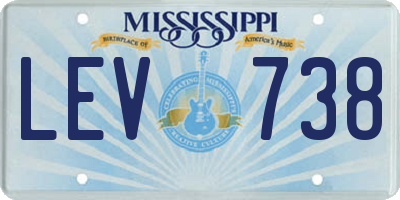 MS license plate LEV738