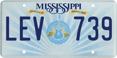 MS license plate LEV739
