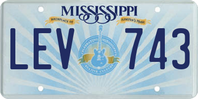 MS license plate LEV743