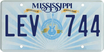 MS license plate LEV744