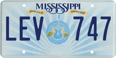 MS license plate LEV747