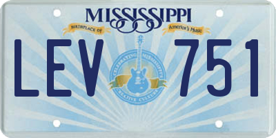 MS license plate LEV751