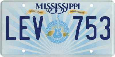 MS license plate LEV753