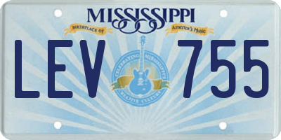 MS license plate LEV755