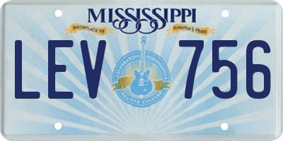 MS license plate LEV756