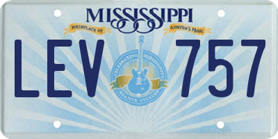 MS license plate LEV757