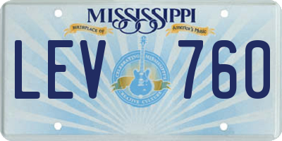 MS license plate LEV760