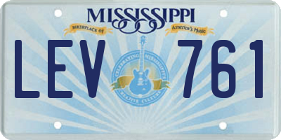 MS license plate LEV761