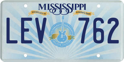 MS license plate LEV762