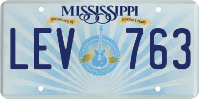 MS license plate LEV763