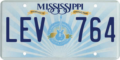 MS license plate LEV764