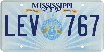 MS license plate LEV767