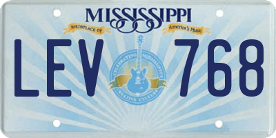 MS license plate LEV768