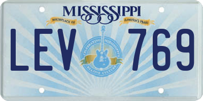 MS license plate LEV769
