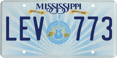 MS license plate LEV773