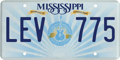 MS license plate LEV775