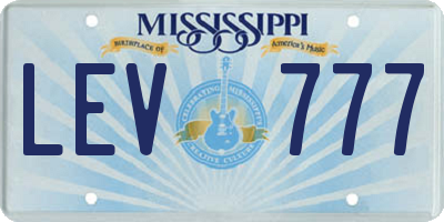 MS license plate LEV777