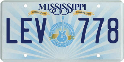 MS license plate LEV778