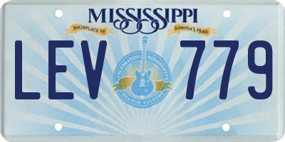 MS license plate LEV779