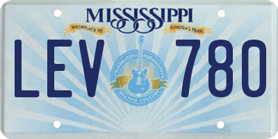 MS license plate LEV780