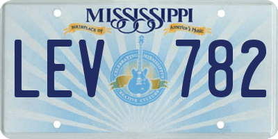 MS license plate LEV782