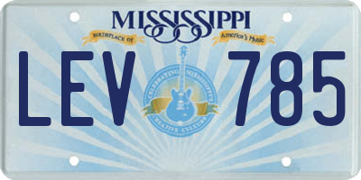MS license plate LEV785